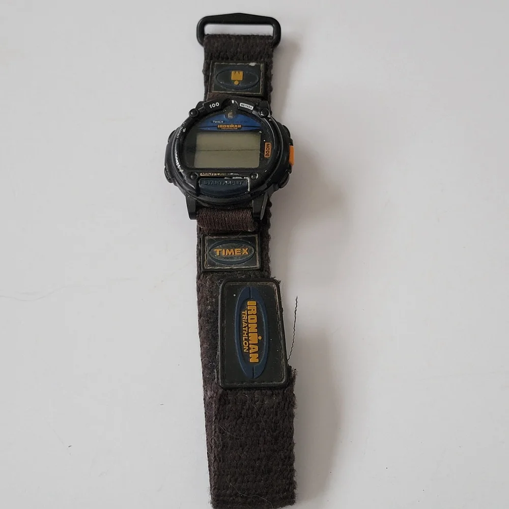 Timex Indiglo Ironman Triathlon Data Link Databank Digital Watch 90s Untested